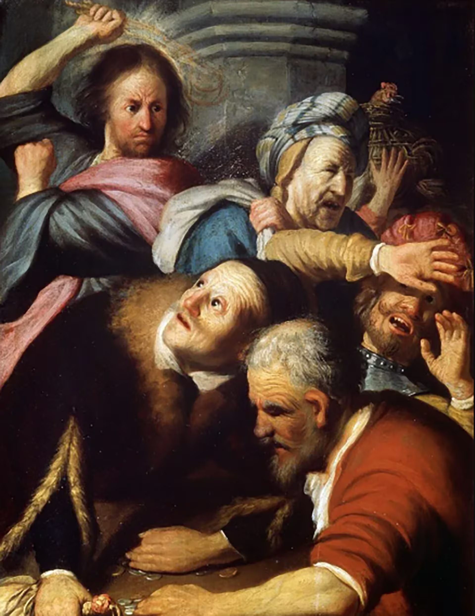 Rembrandt, Cristo expulsando a los cambistas del templo (1626)