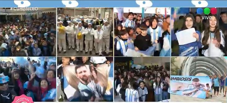 Desde diferentes puntos del paìs y luciendo los colores de la albiceleste, los fanáticos celebraron el cumpleaños de Messi (Captura de video)