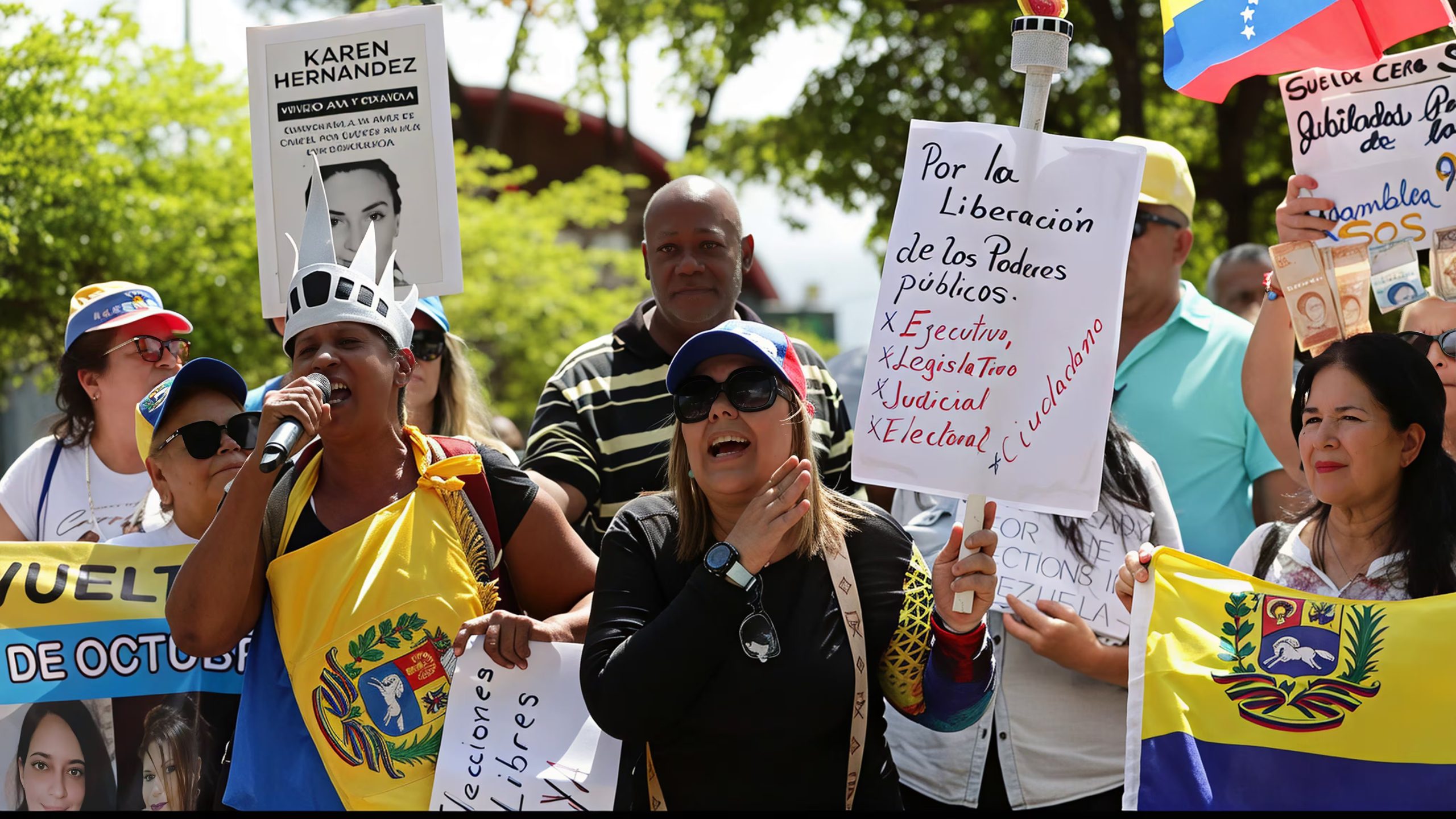 Manifestantes en Caracas solicitaron a la embajada de EEUU intervenir por la liberación de los presos políticos y elecciones libres