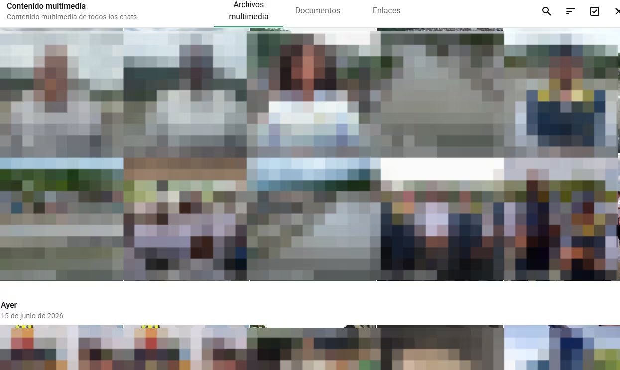 Los usuarios ahora pueden acceder una galería multimedia de archivos, fotos, videos y enlaces. (WhatsApp Web)