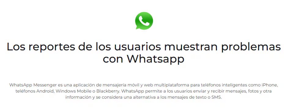 Usuarios de WhatsApp Web no pueden usar el servicio. (Downdetecter)