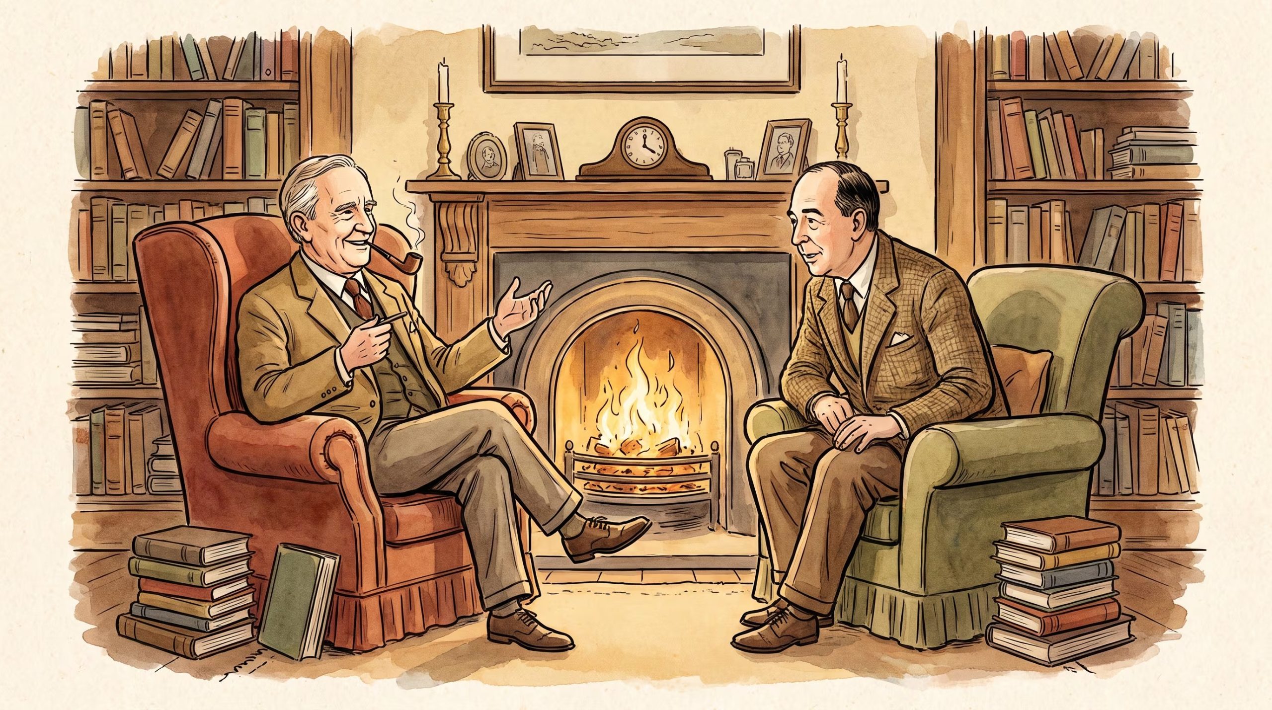 Tolkien y C.S. Lewis consolidaron su vínculo en Oxford y en The Inklings, donde la lectura de borradores impulsó la escritura de El Señor de los Anillos y de Las Crónicas de Narnia - (Imagen Ilustrativa Infobae)
