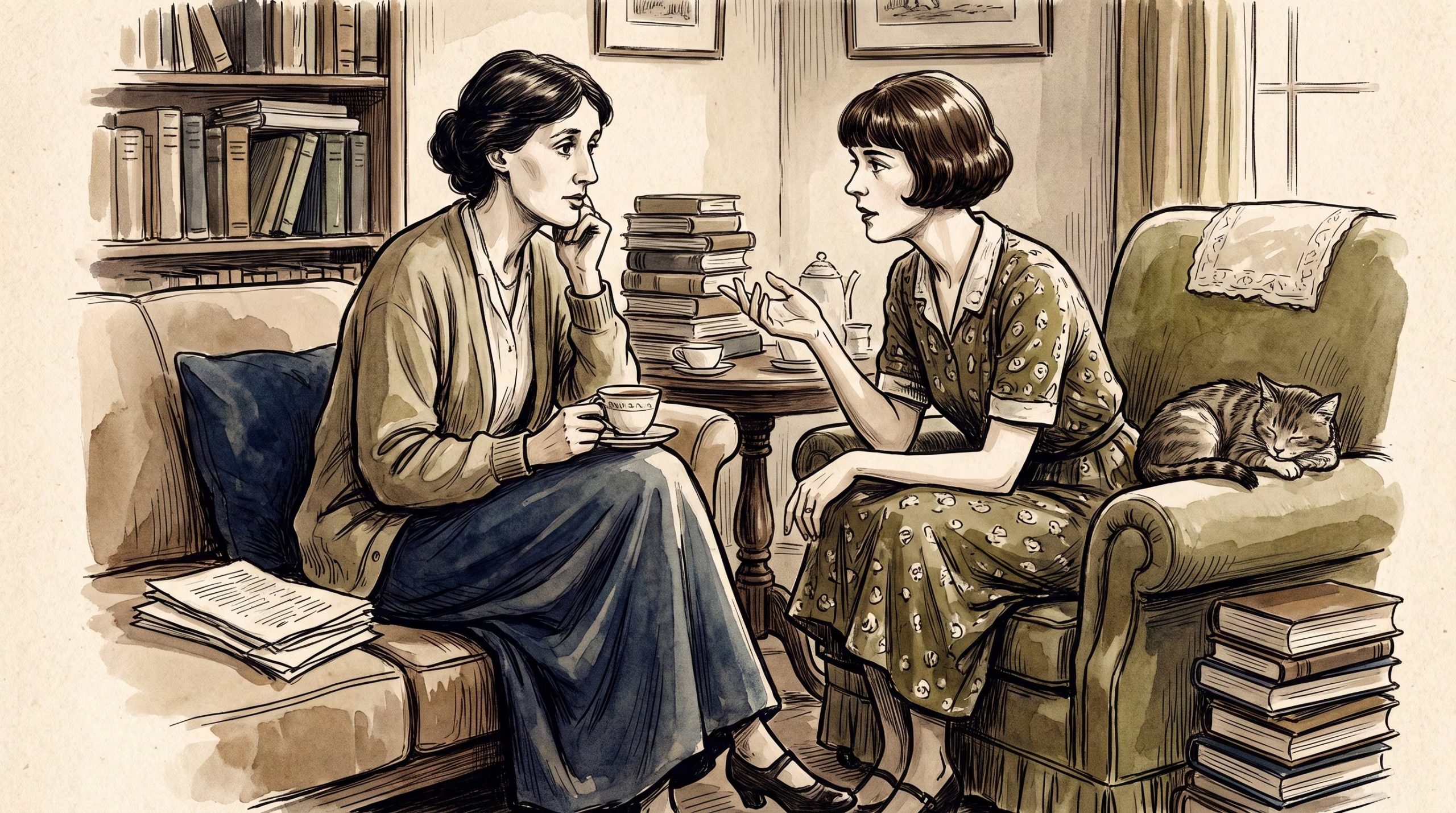 Virginia Woolf y Katherine Mansfield se conocieron en 1917 y sostuvieron una relación marcada por la fascinación, la incomodidad y la rivalidad literaria - (Imagen Ilustrativa Infobae)