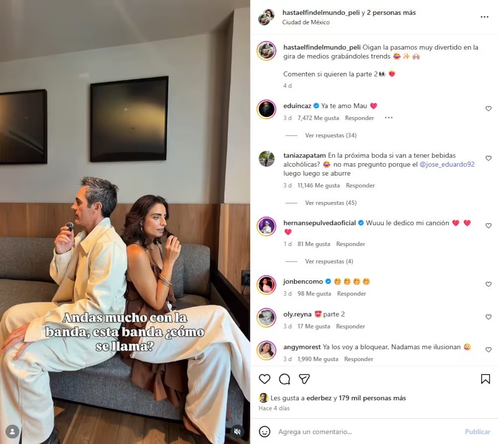 Un tercer comentario, el de mayor alcance con más de 11 mil “me gusta”, preguntó con humor si en “la próxima boda” habría bebidas alcohólicas. (hastaelfindelmundo_peli)