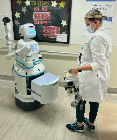 Robot Moxi sirve en hospitales para transportar medicamentos y otras cosas. (Foto: Diligent Robotics)