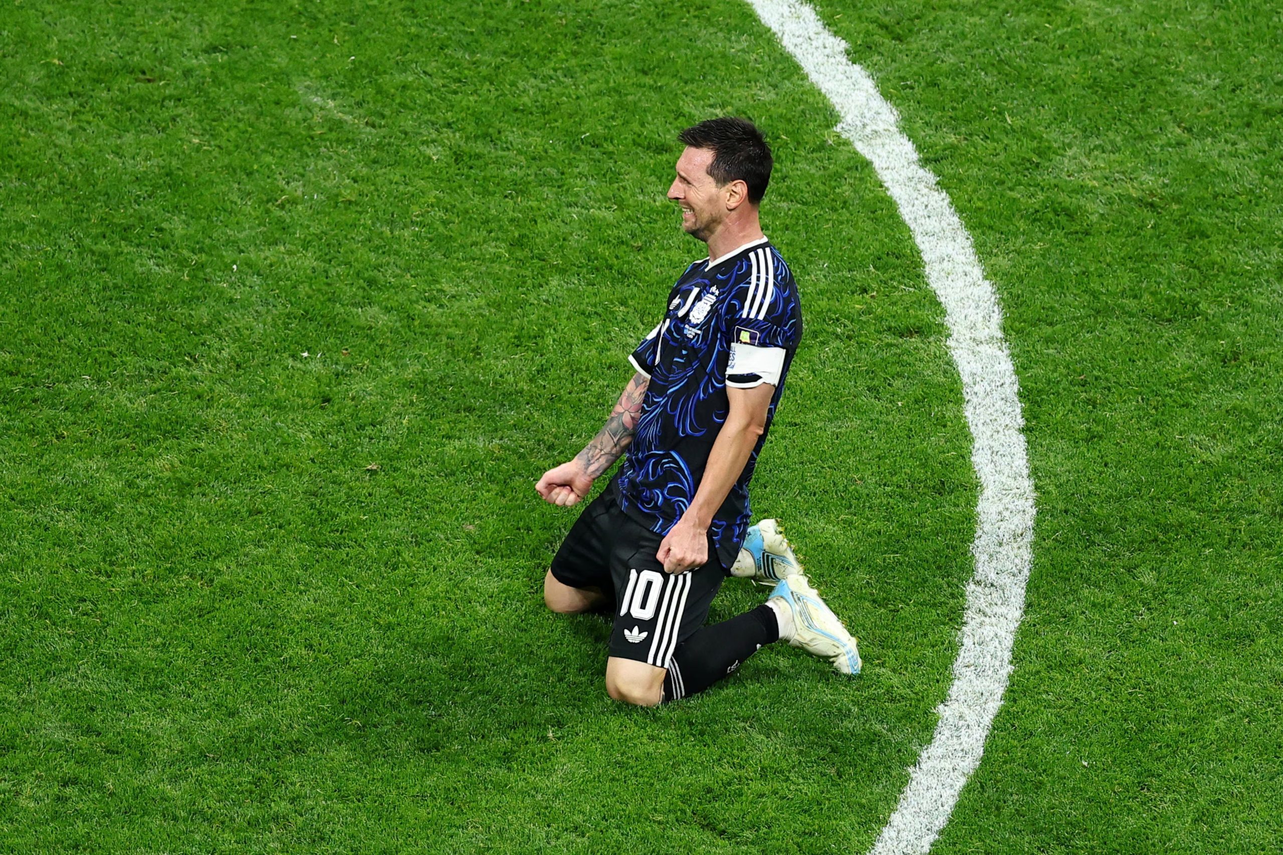 Soccer Football - FIFA World Cup 2026 - Semi Final - England v Argentina - Atlanta Stadium, Atlanta, Georgia, U.S. - July 15, 2026 Argentina's Lionel Messi celebrates after the match as they advance to the World Cup final REUTERS/Carlos Barria