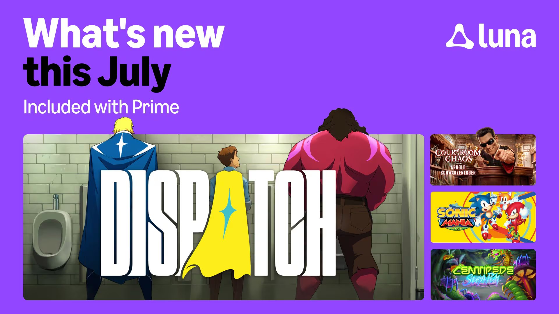 Luna suma este mes Dispatch, una comedia de superhéroes en el entorno laboral donde los jugadores dirigen un equipo de héroes atípicos. (Amazon)