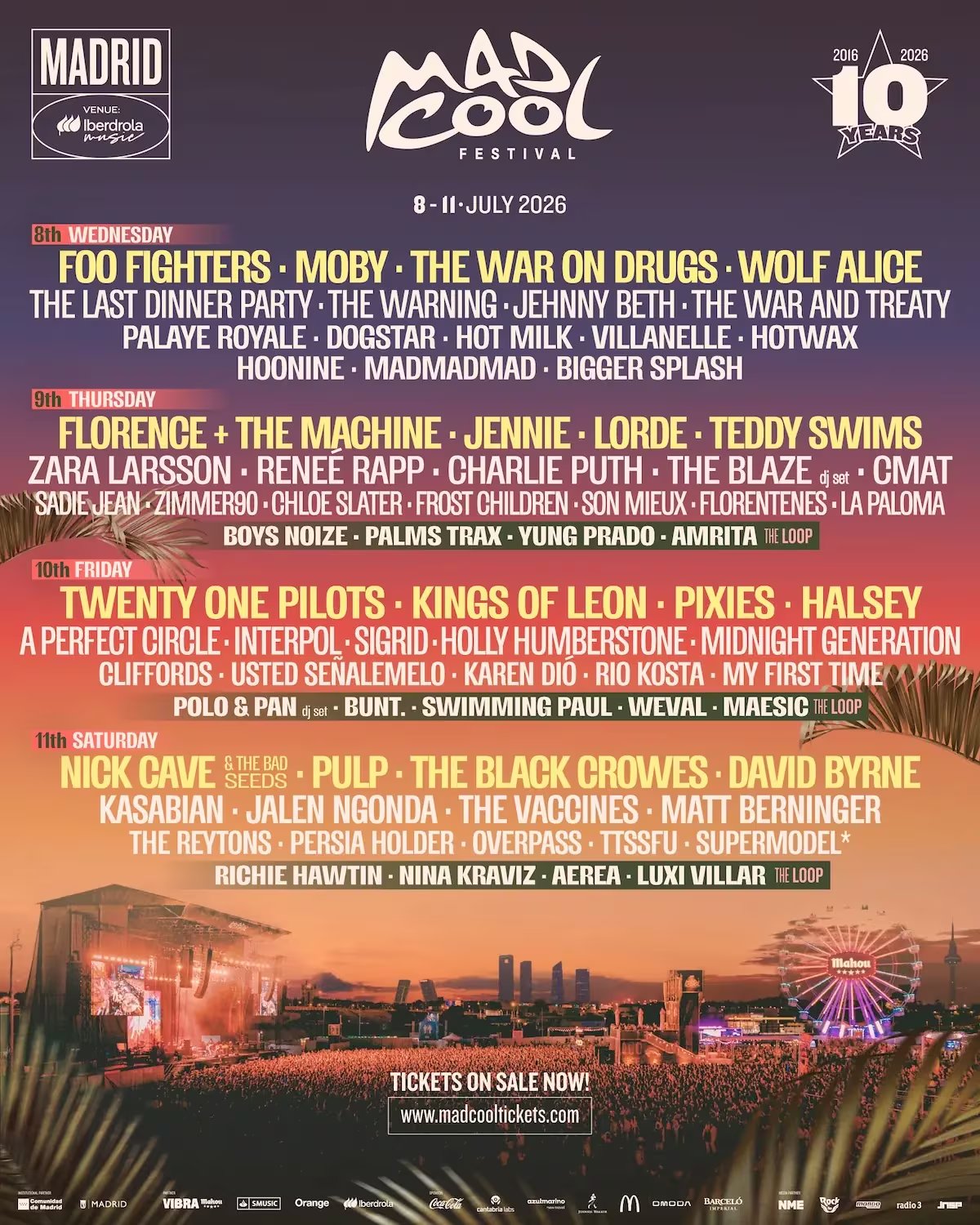 Carteld el Mad Cool de 2026