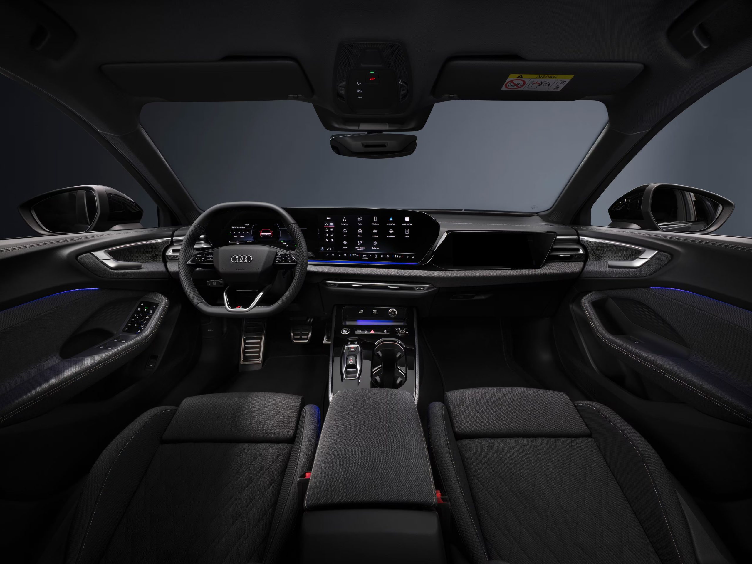 La pantalla curva OLED de 14,5 pulgadas permite acceder a funciones de navegación, conectividad y entretenimiento a bordo. (Foto: Audi)