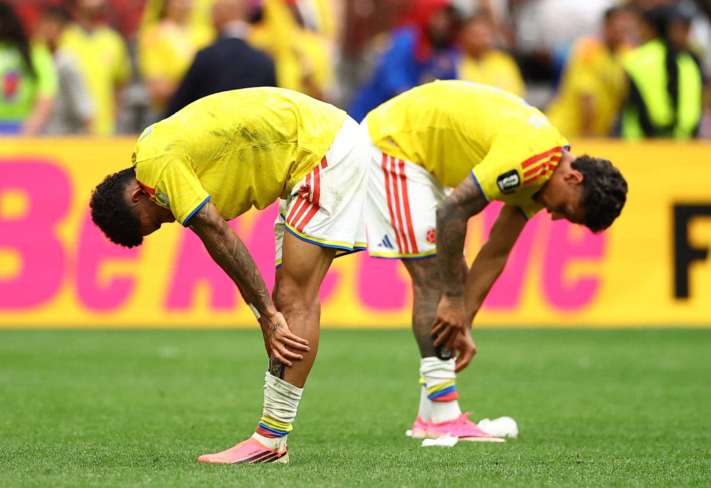 Luis Díaz y Richard Ríos fueron dos de los jugadores de bajo rendimiento en Colombia durante la Copa Mundial de la FIFA 2026 - crédito Agustin Marcarian/REUTERS