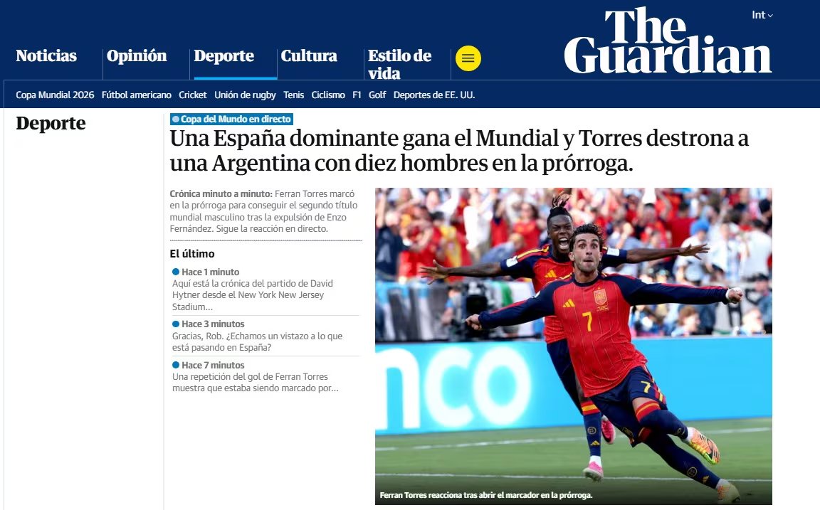 El prestigioso medio británico y la final de Mundial