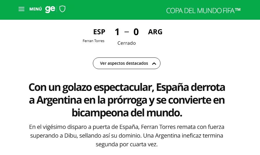 Cómo vivió el portal brasileño la final