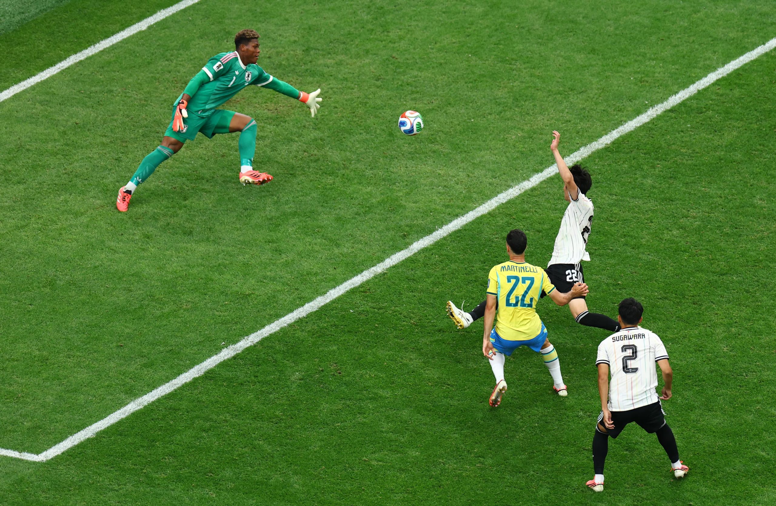 El gol agónico de Gabriel Martinelli ante Japón-crédito Pedro Nunes/REUTERS