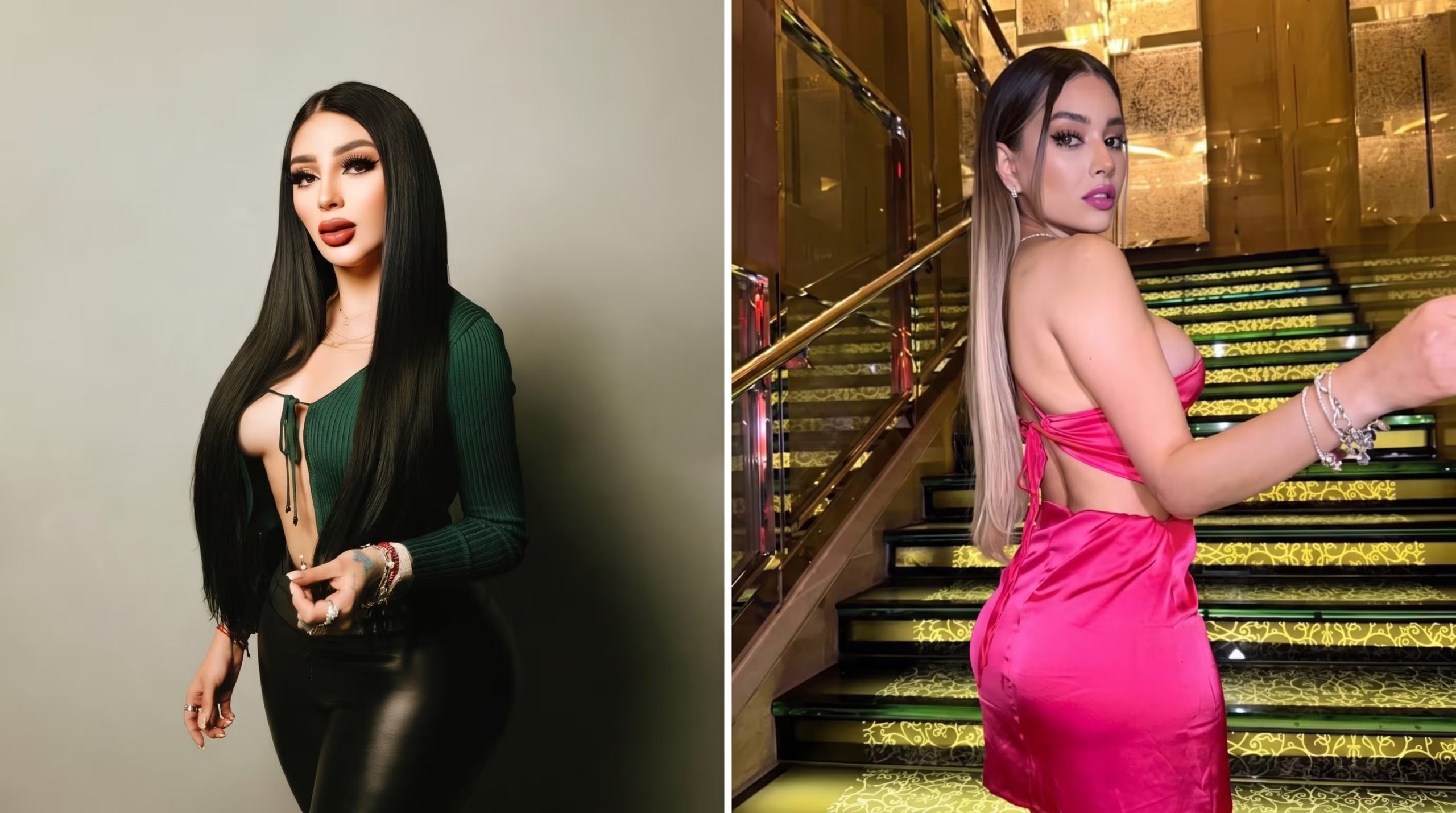 La cantante Bellakath y la influencer Brianda Deyanara posan para una fotografía dividida, cada una en ambientes distintos. (Imagen Ilustrativa Infobae)