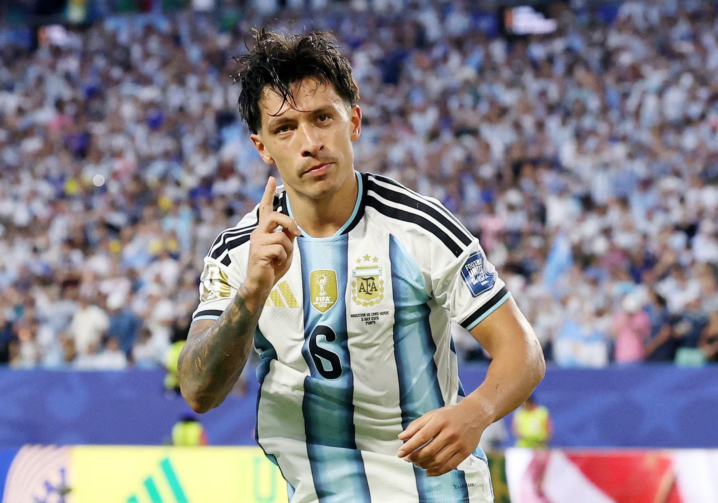 Lisandro Martinez devolvió la ventaja a Argentina (REUTERS/Amanda Perobelli)