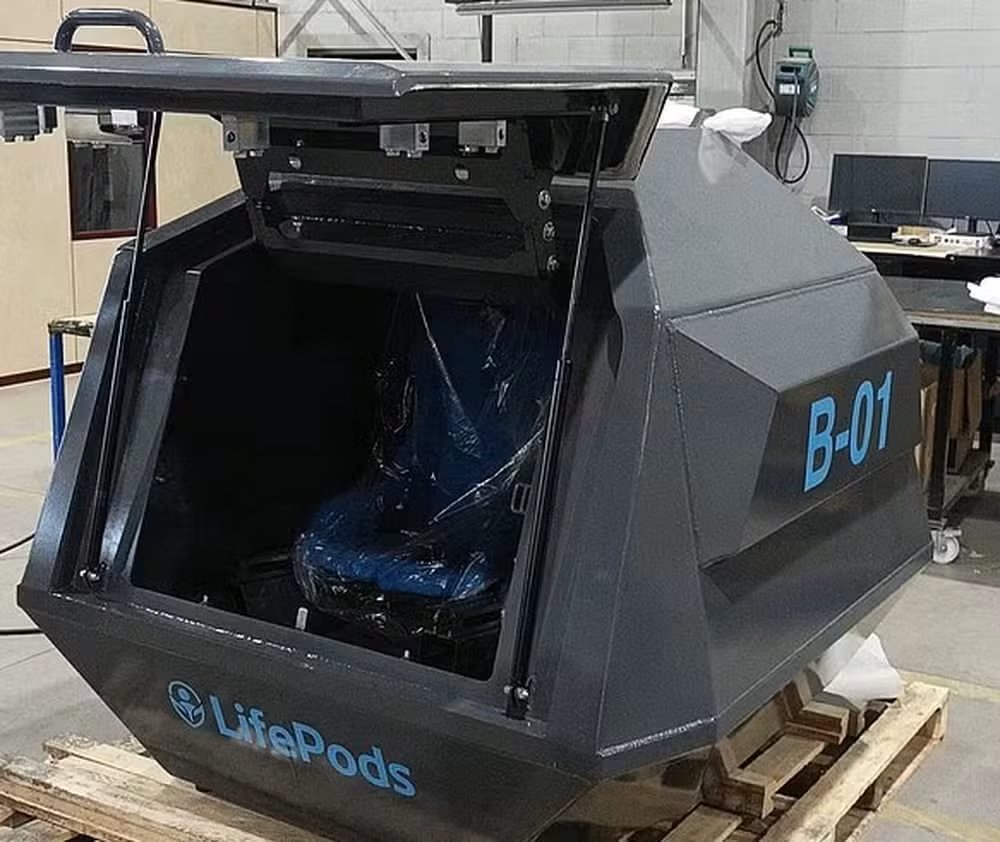 Así son las Lifepods, los refugios que flotan en inundaciones y se bloquean en segundos ante un ataque (Foto: Cortesía de Momentum Technologies)