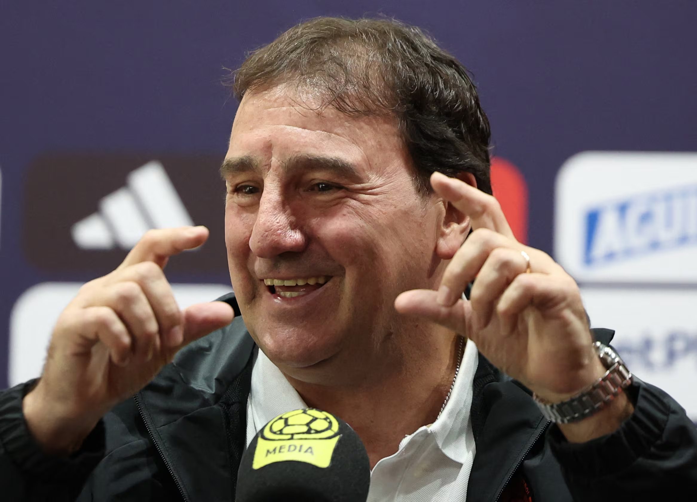 El técnico de la selección colombiana de fútbol, Néstor Lorenzo - crédito Luisa González/Reuters