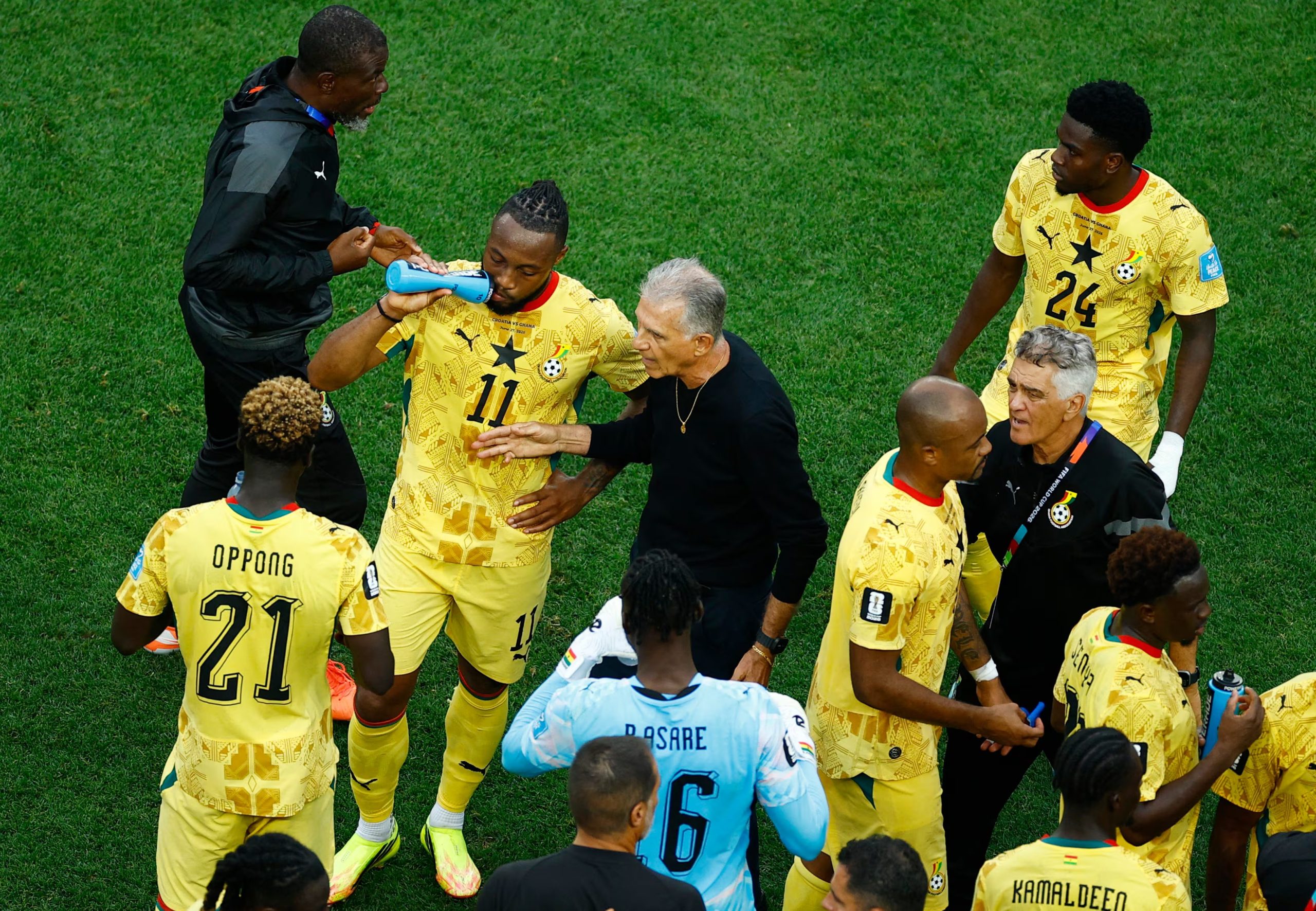 Carlos Queiroz apelará al mismo juego que Ghana hizo ante Inglaterra y Croacia para frenar a la Selección Colombia - crédito Pilar Olivares/REUTERS