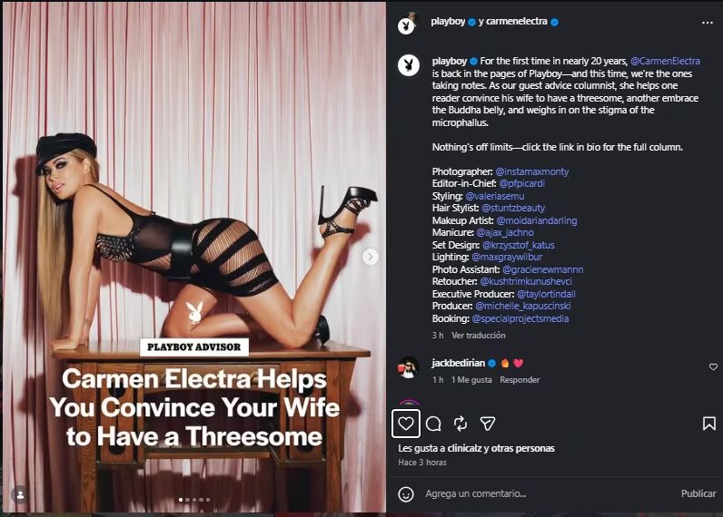 Carmen Electra respondió preguntas de los lectores para esta edición.
