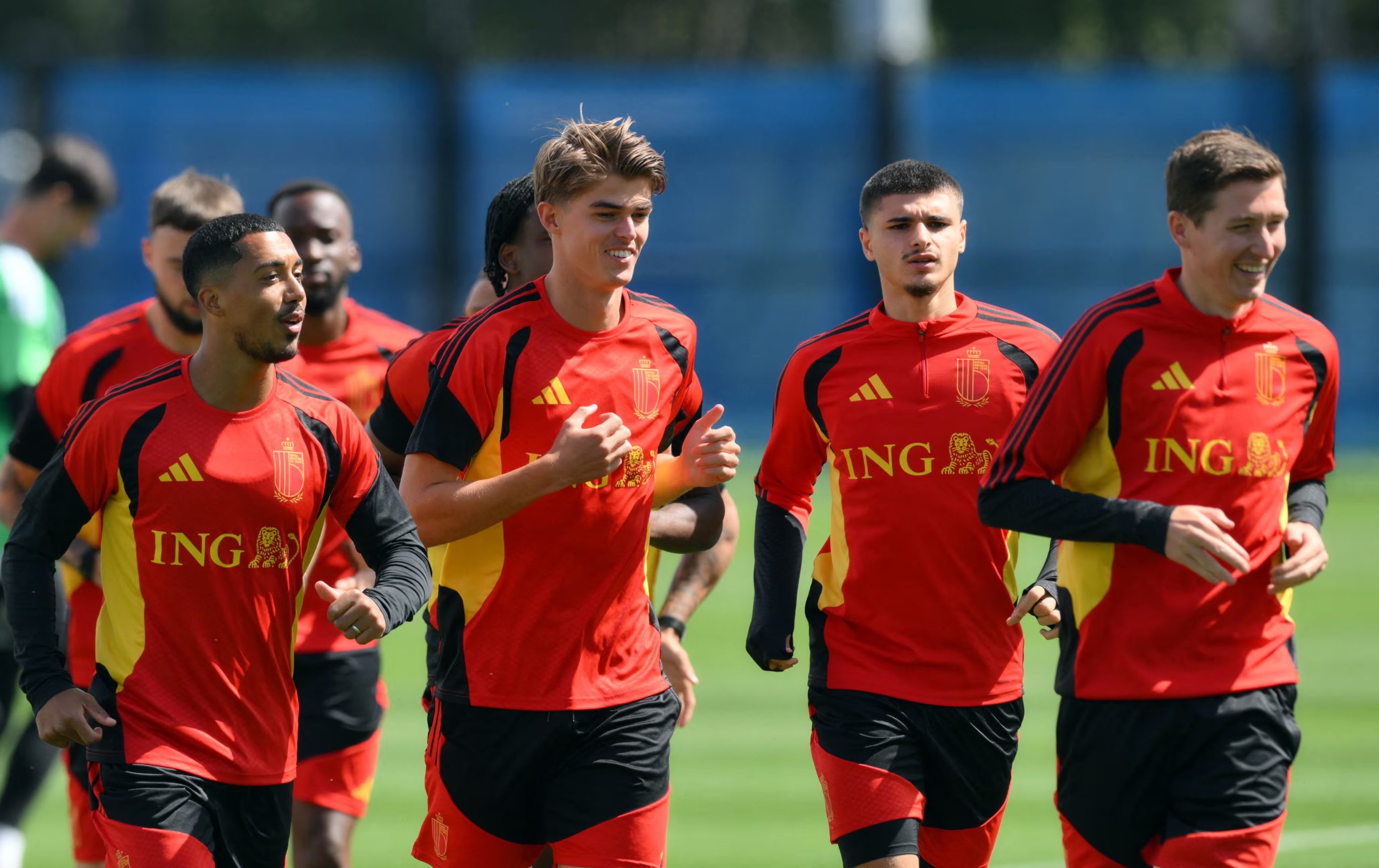 La selección de Bélgica durante un entrenamiento (Reuters/Steven Bisig)