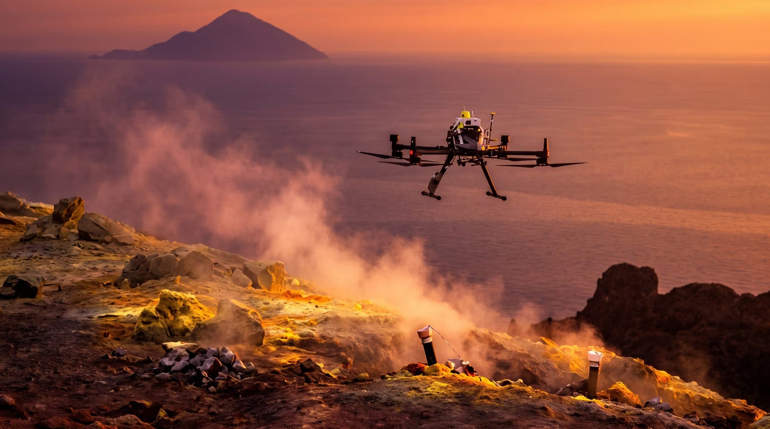 Los científicos buscan que los drones en vigilancia volcánica mejoren la precisión de las mediciones y reduzcan la exposición de los investigadores (Imagen Ilustrativa Infobae)