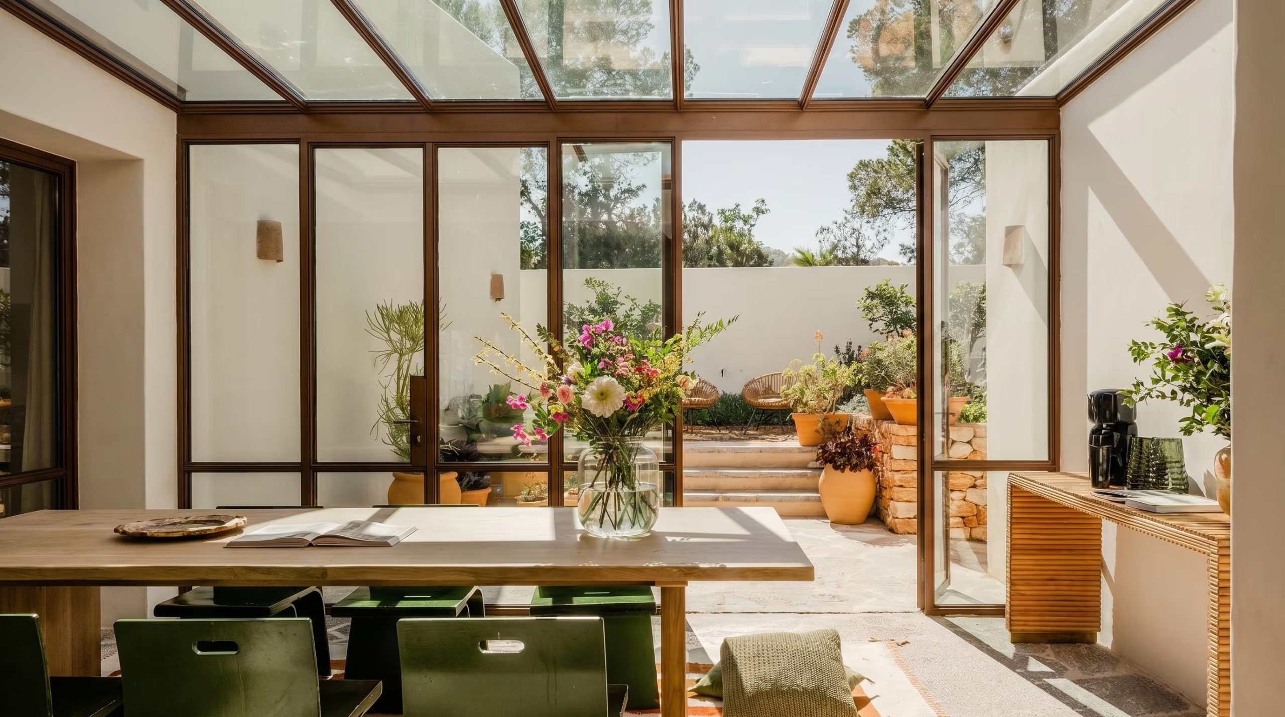 Los patios abiertos al cielo llevan luz natural a zonas profundas de la vivienda. (Imagen Ilustrativa Infobae)