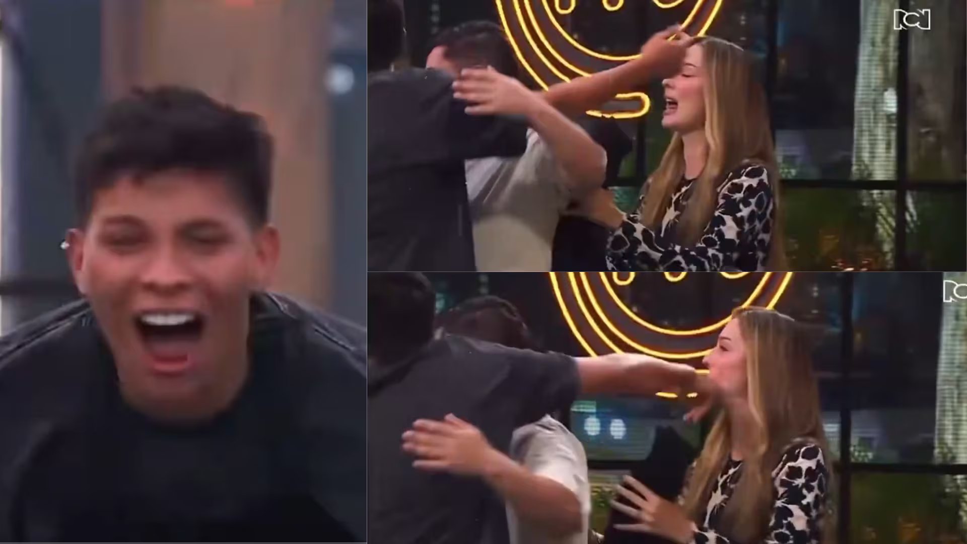 Claudia Bahamón sufre golpe accidental de Emiro en 'MasterChef Celebrity' - crédito captura de pantalla Canal RCN