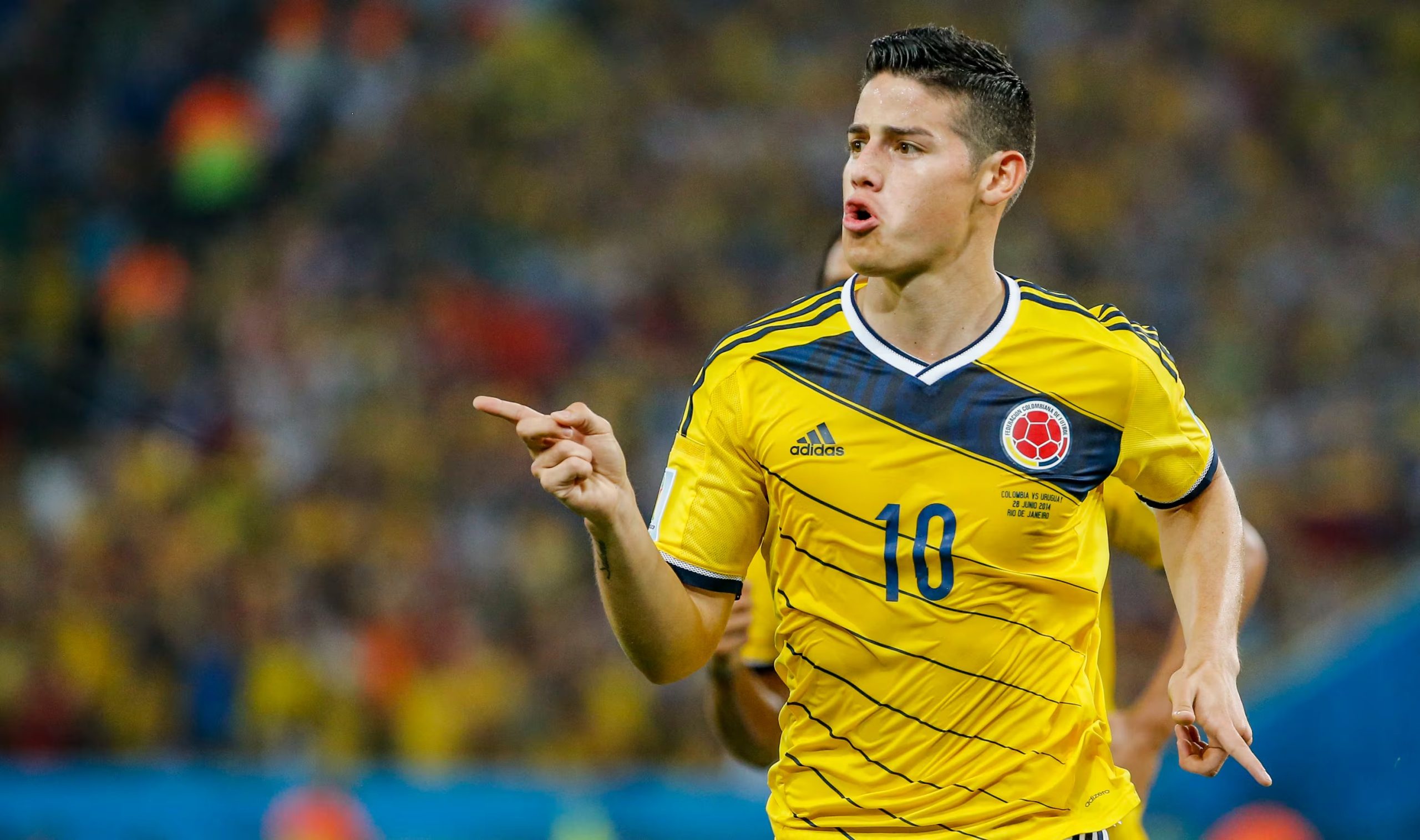 James Rodríguez fue el protagonista en la victoria de Colombia sobre Uruguay en Brasil 2014 - crédito Colprensa