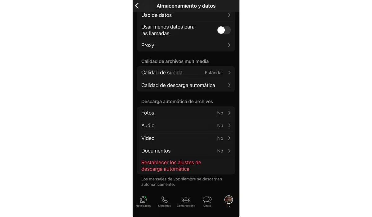 Desactivar la descarga automática en grupos es el ajuste más efectivo. (WhatsApp)