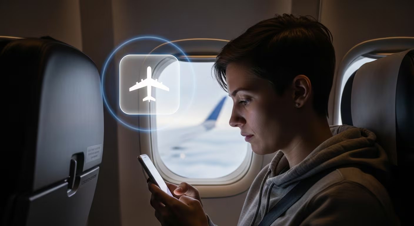 El acceso al WiFi a bordo se realiza tras activar el modo avión y seleccionar la red oficial de la aerolínea en el dispositivo personal. (Imagen Ilustrativa Infobae)