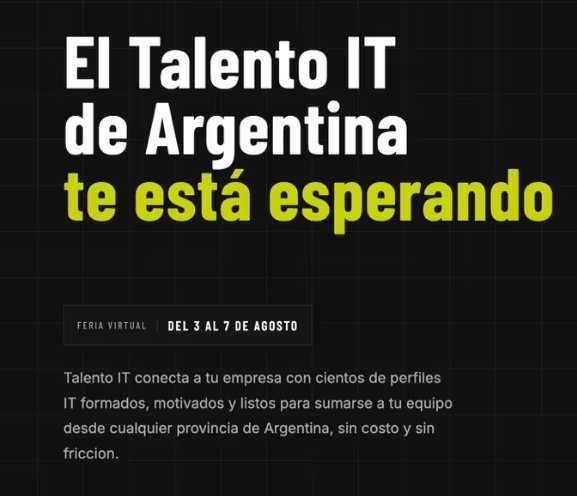 La feria virtual conecta empresas con profesionales tecnológicos en Argentina del 3 al 7 de agosto 