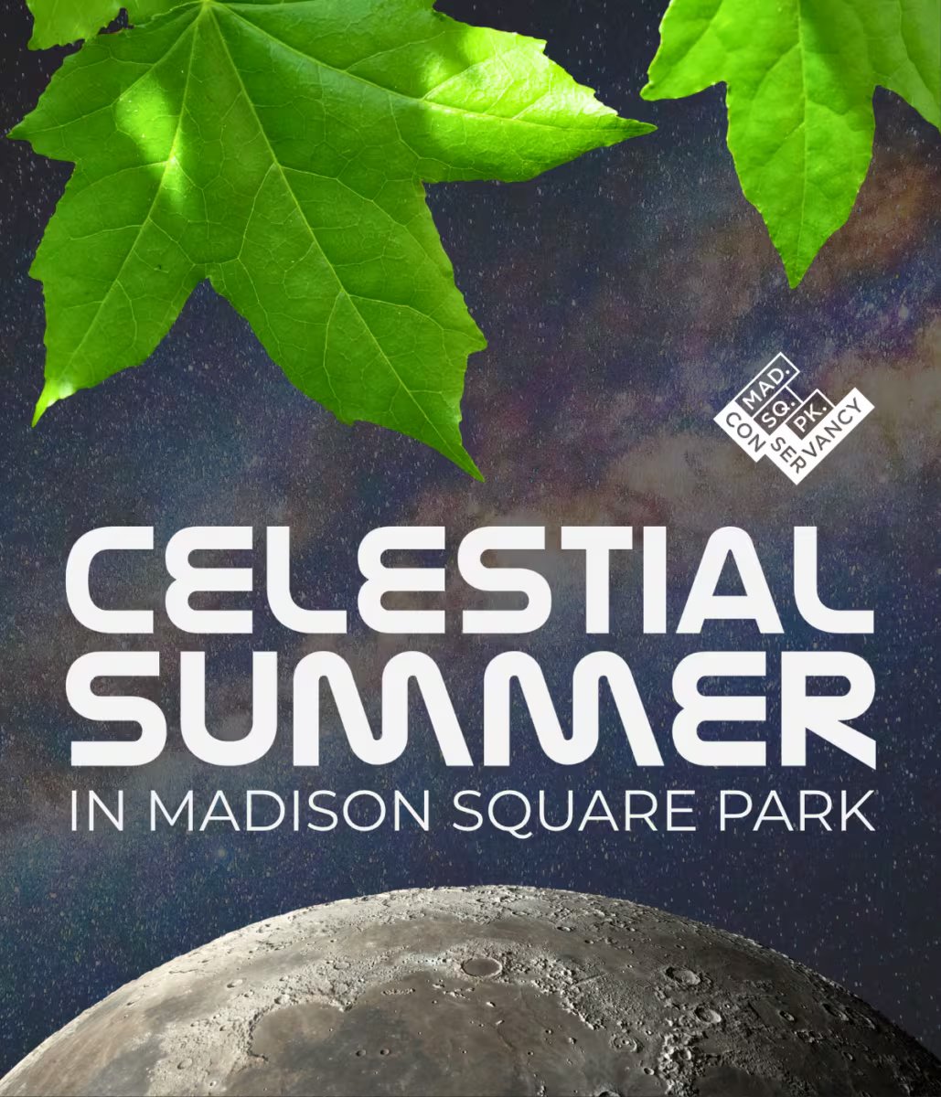 La inauguración del árbol lunar en Madison Square Park coincidió con el aniversario del Apolo 11 e incluyó actividades gratuitas de ciencia y observación solar