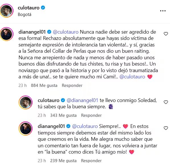Así se sumó Diana Ángel al cruce entre Marbelle y Culotauro - crédito @dianangel01/IG