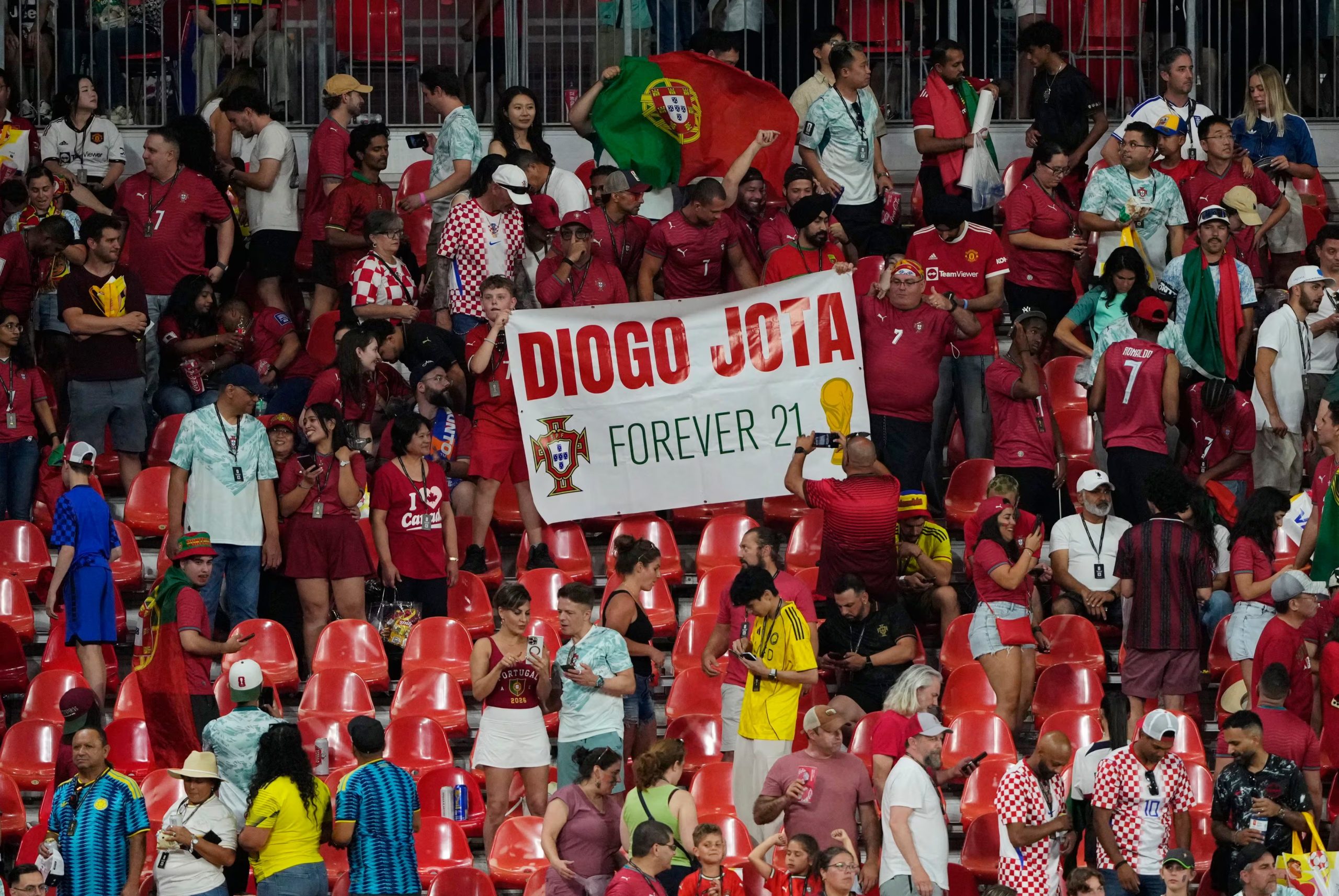 El homenaje a Diogo Jota en el Mundial 2026. (Reuters/Kevin Sousa)
