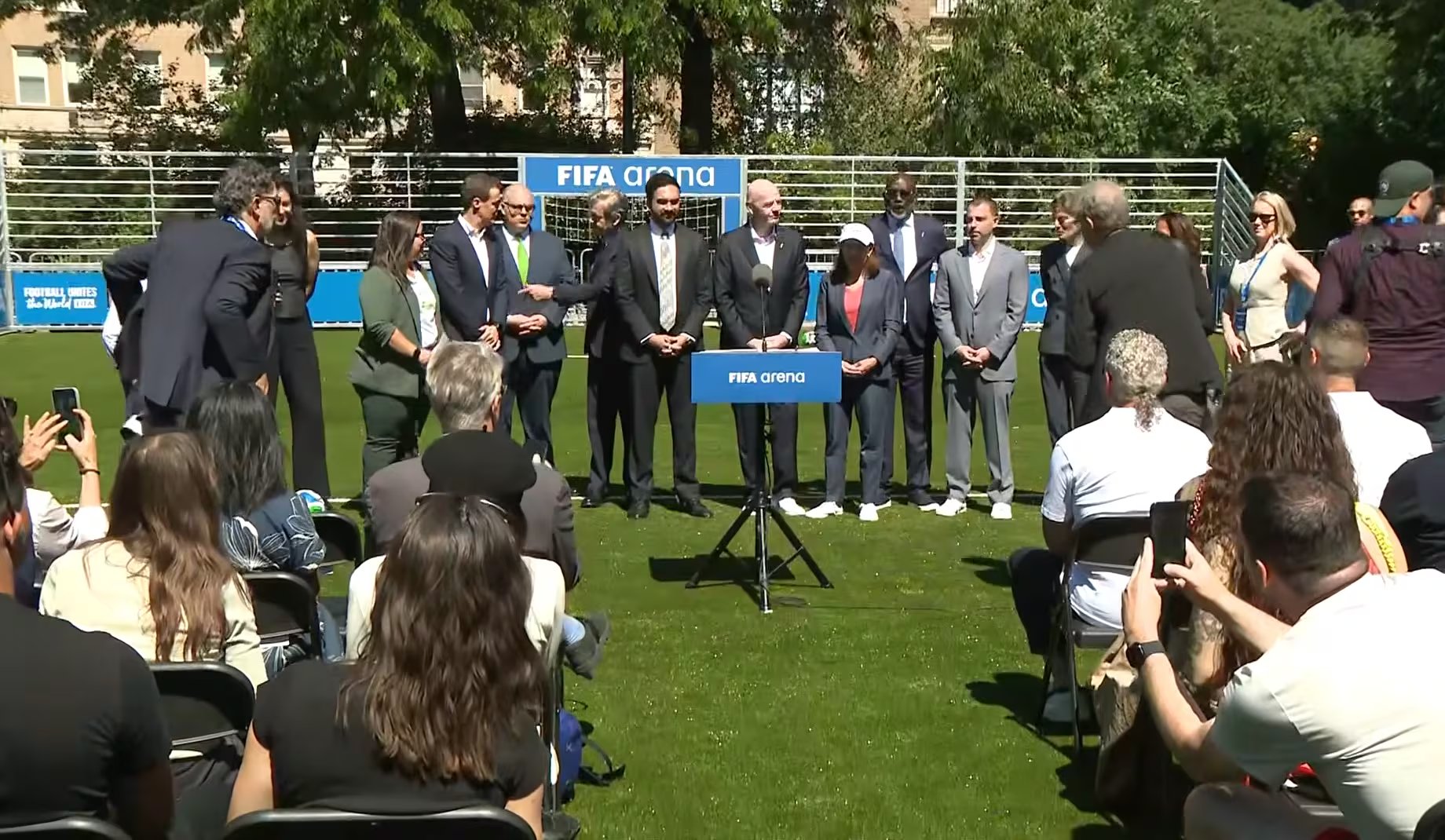 Representantes de la FIFA y autoridades locales anunciaron la transmisión de la final del Mundial en el Great Lawn de Central Park (NYC Mayor´s Office)