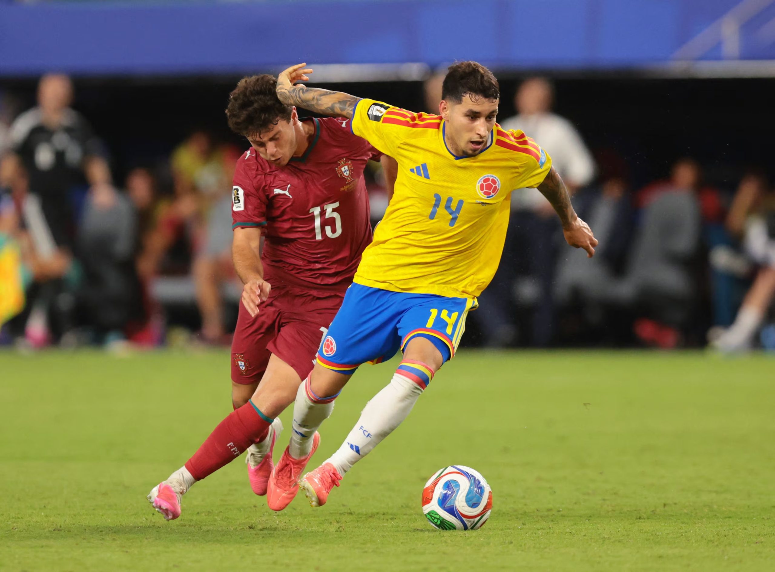 Gustavo Puerta es el jugador que más kilómetros corre de la Selección Colombia, con 1.132 en total - crédito Sam Navarro/Reuters
