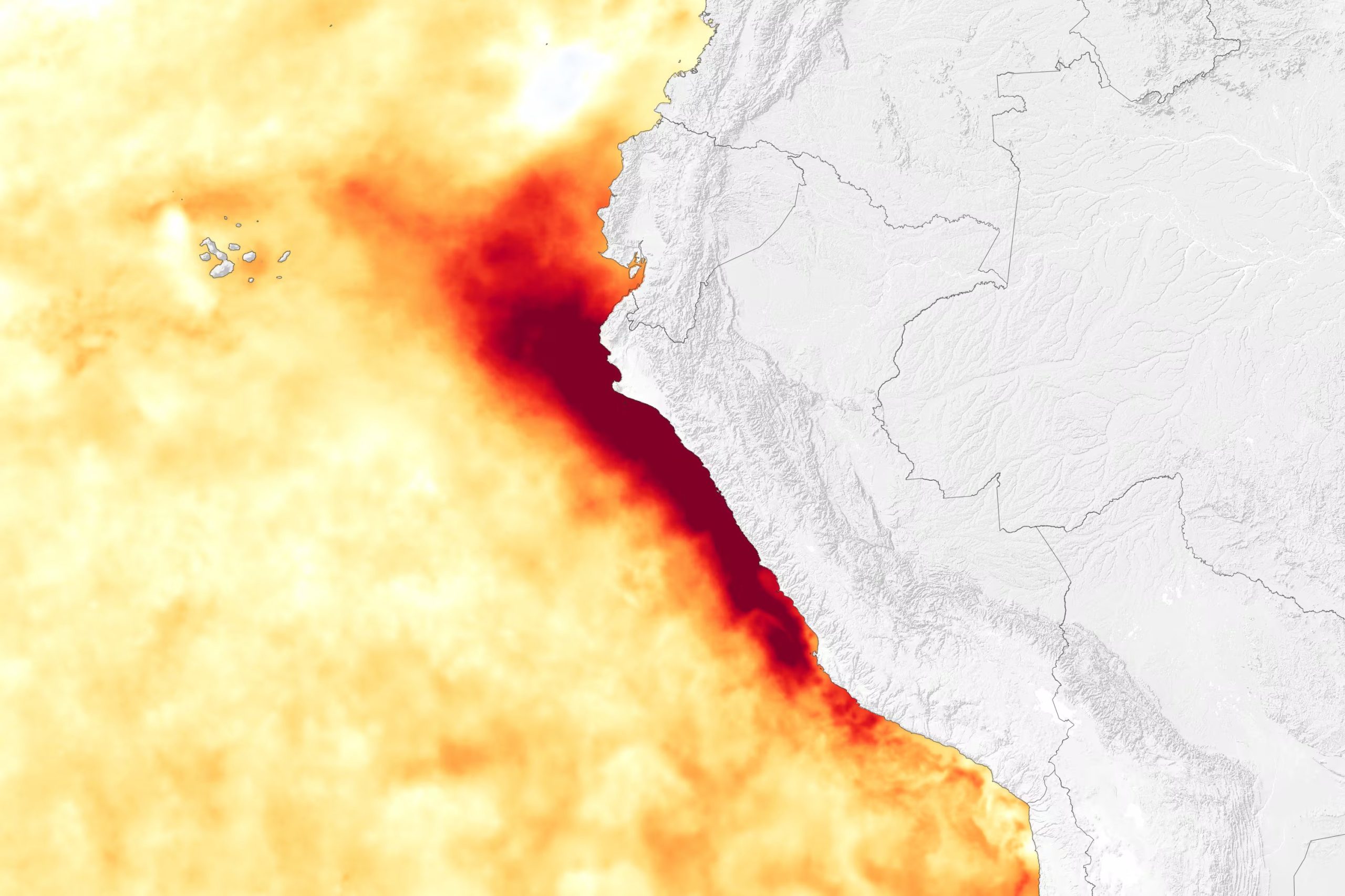 El Pacífico ecuatorial acumuló calor en la superficie y en las capas superiores del océano en los últimos meses (NASA)