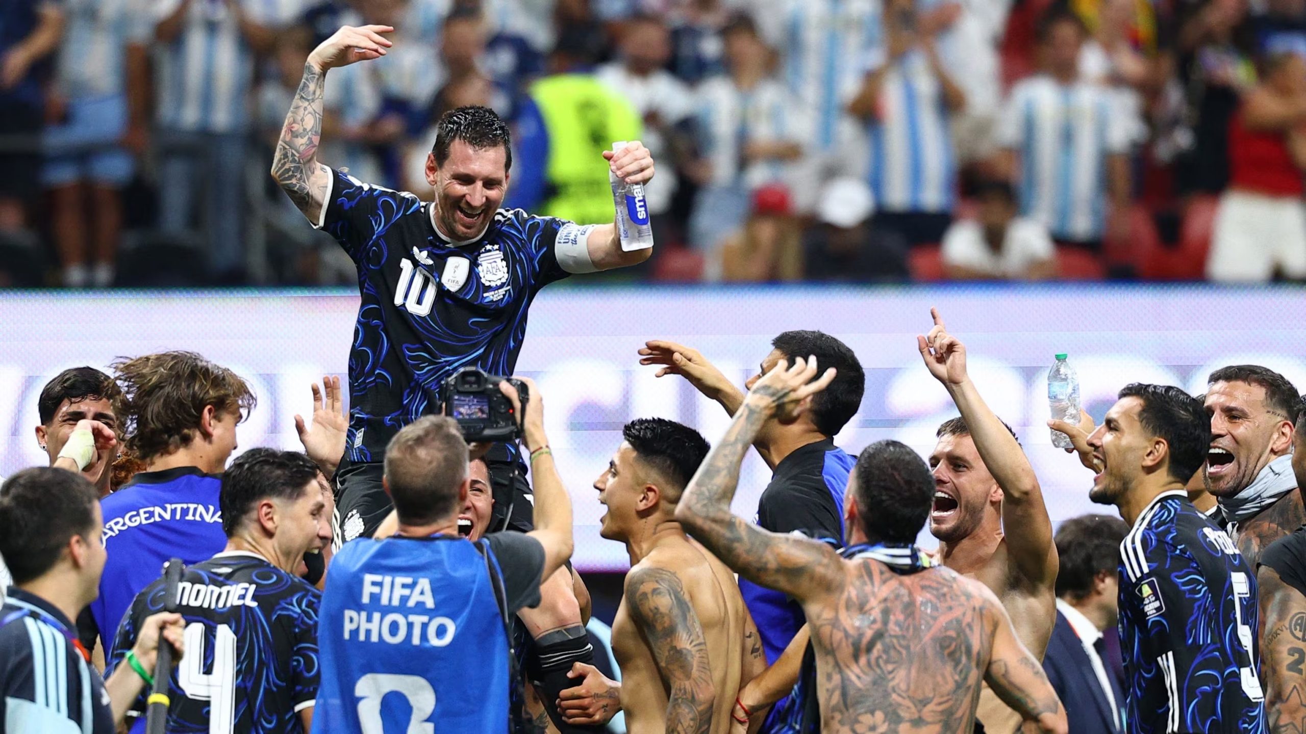 Lionel Messi dio las dos asistencias con las que Argentina superó 2-1 a Inglaterra en la Copa Mundial de la FIFA 2026 -crédito Nathan Ray Seebeck/Reuters