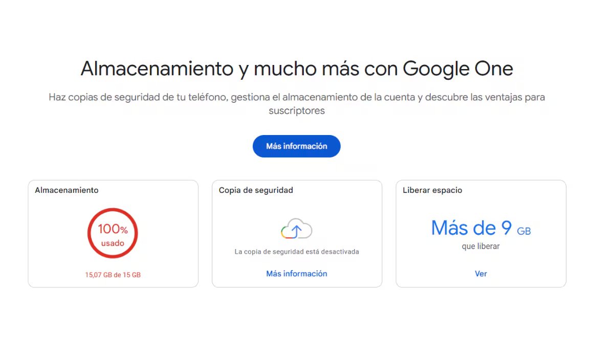 Si la cuenta alcanza su límite, las copias automáticas de Android se pausarán hasta que el usuario libere espacio o contrate Google One. (Google)