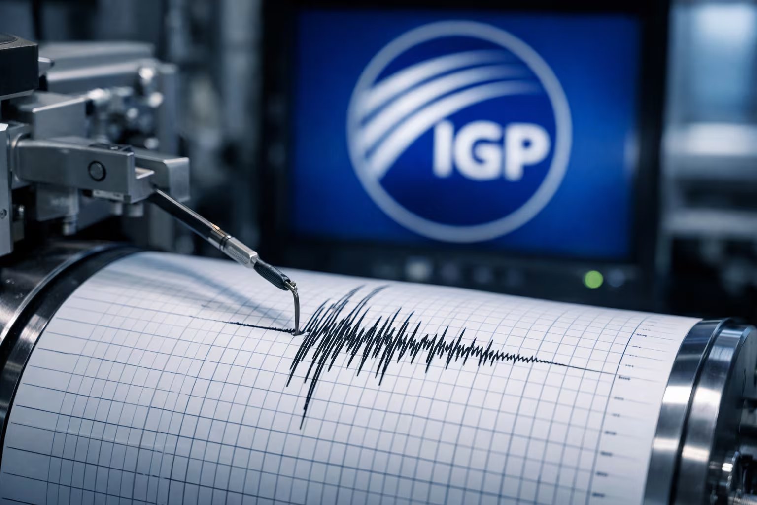 Un sismógrafo del Instituto Geofísico del Perú (IGP) registra las vibraciones sísmicas sobre papel milimetrado. (Imagen Ilustrativa Infobae)