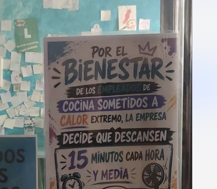 La medida de un restaurante en España para proteger a sus trabajadores del calor (X: @SoyCamarero)