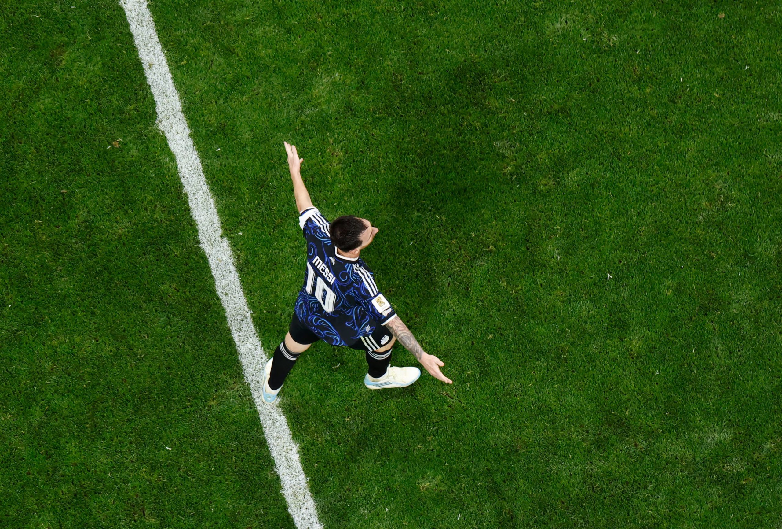 El festejo de Messi tras el partido (Foto: Reuters/Brian Snyder)