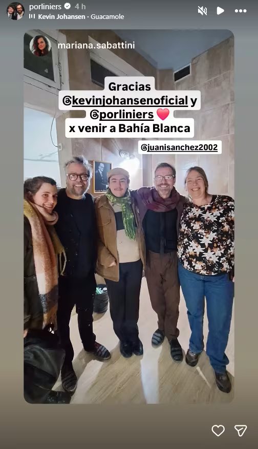 Juan Sánchez fue uno de los espectadores del show de Kevin Johansen y Liniers en Bahía Blanca