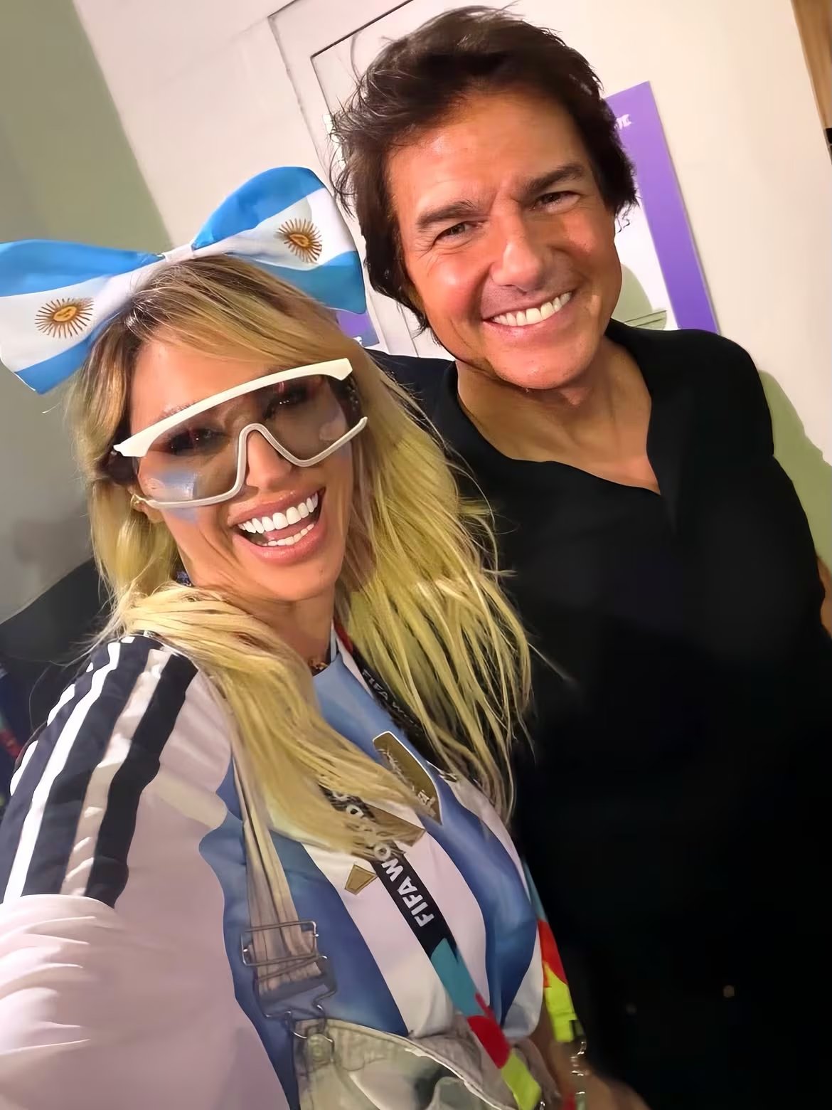 Xipolitakis tuvo la oportunidad de conocer a Tome Cruise luego de la ceremonia de cierre de la Copa del Mundo (Instagram)