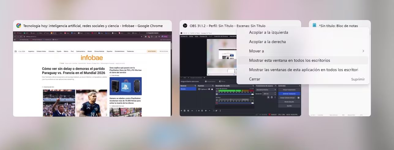 Puedes hacer que una aplicación funcione en todos los escritorios virtuales de Windows 11.