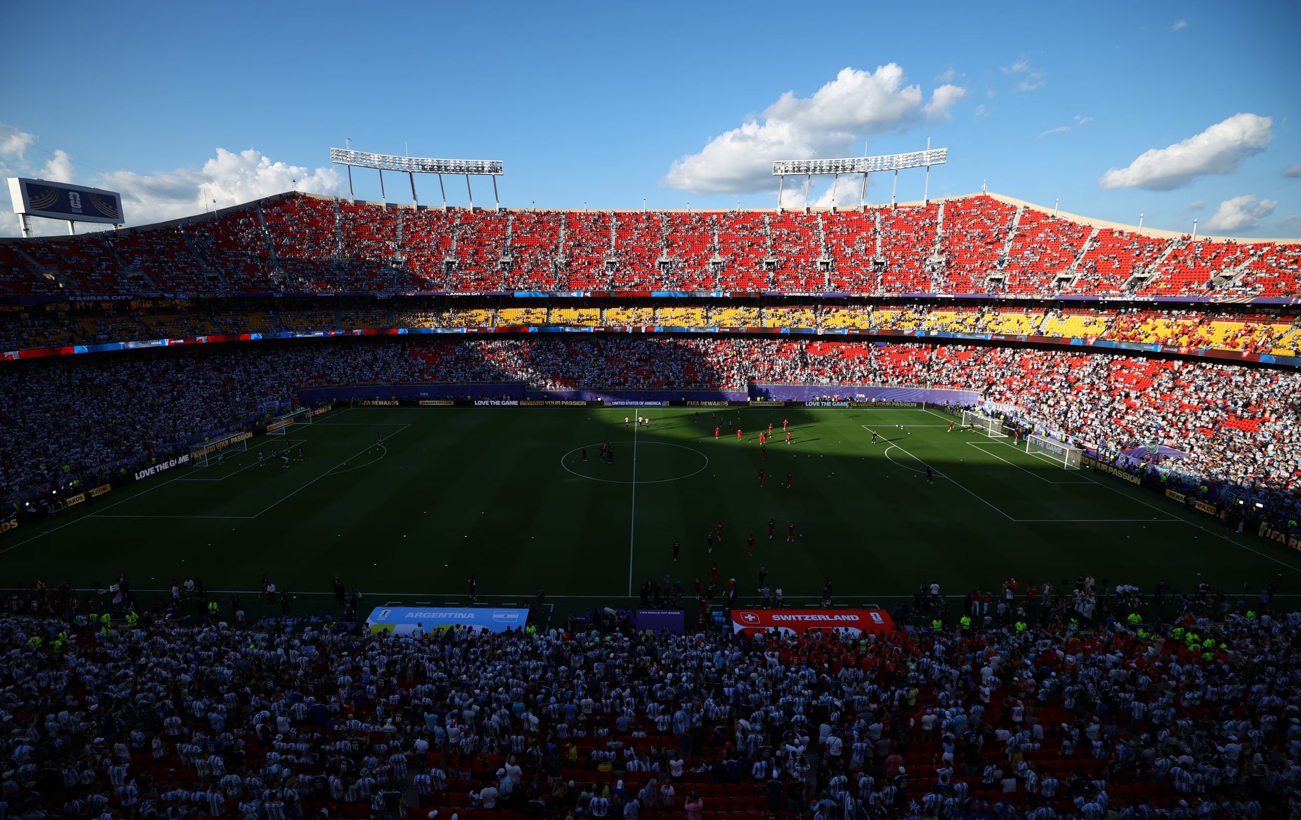 Así lucía el estadio durante el calentamiento de los seleccionados