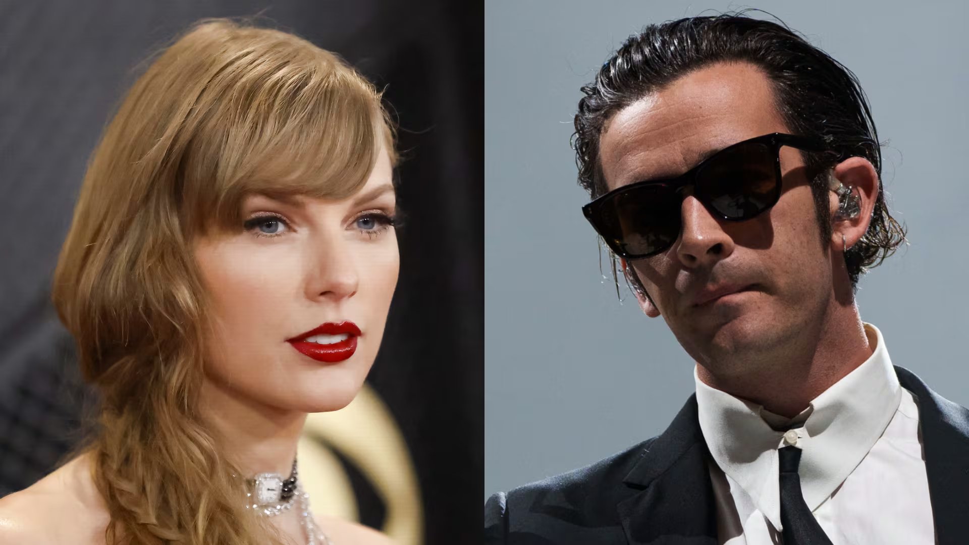 Taylor Swift y el cantante Matty Healy, vocalista de The 1975, tuvieron un romance de apenas un mes en 2023 que acaparó la atención mediática (Scott Garfitt/Invision/AP/EFE/ Caroline Brehman)