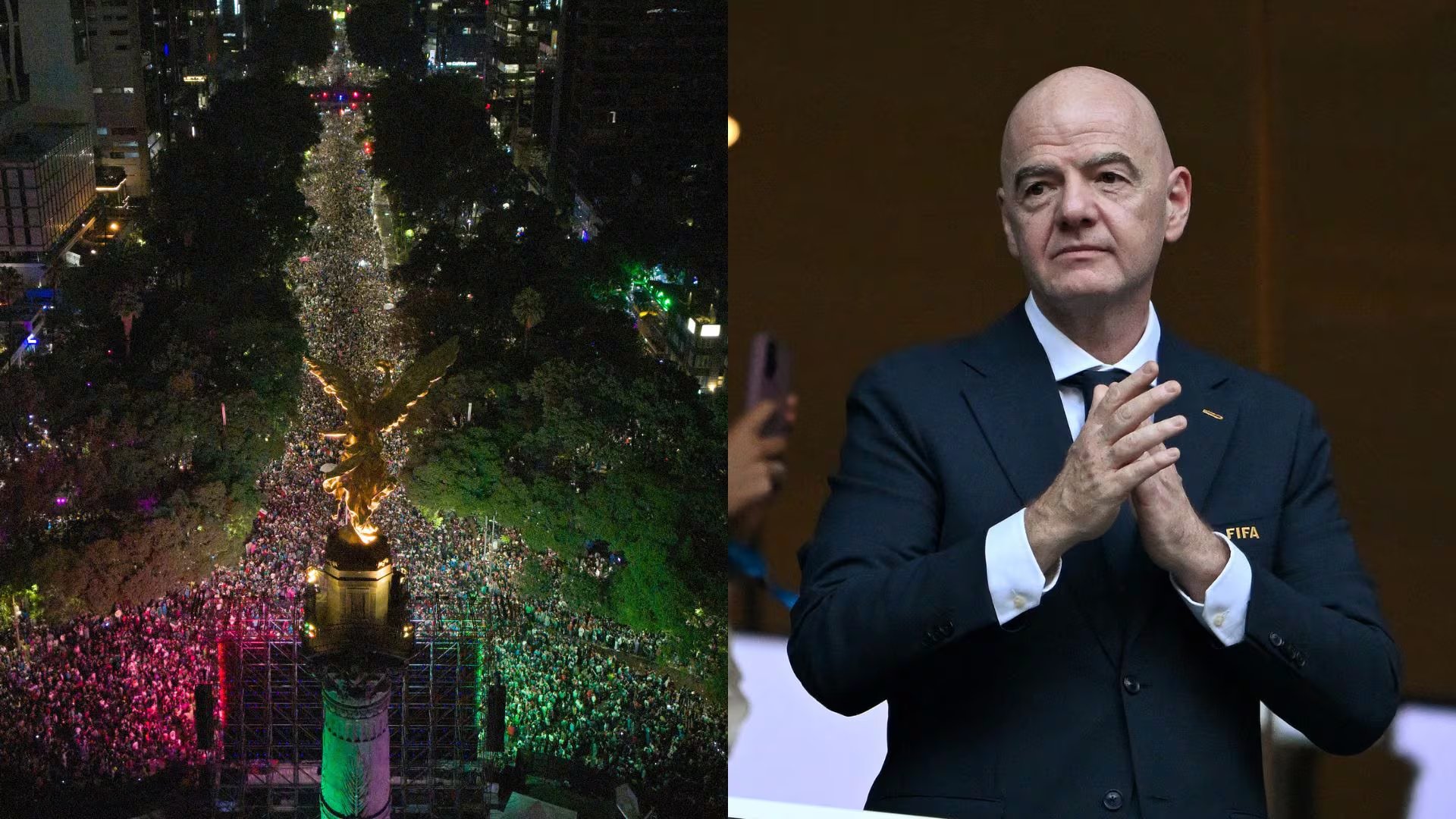 Tras el triunfo de la Selección Mexicana sobre Ecuador en el Mundial 2026, cuatro aficionados murieron en los festejos del Ángel de la Independencia. (Claudia Rosel / AFP)