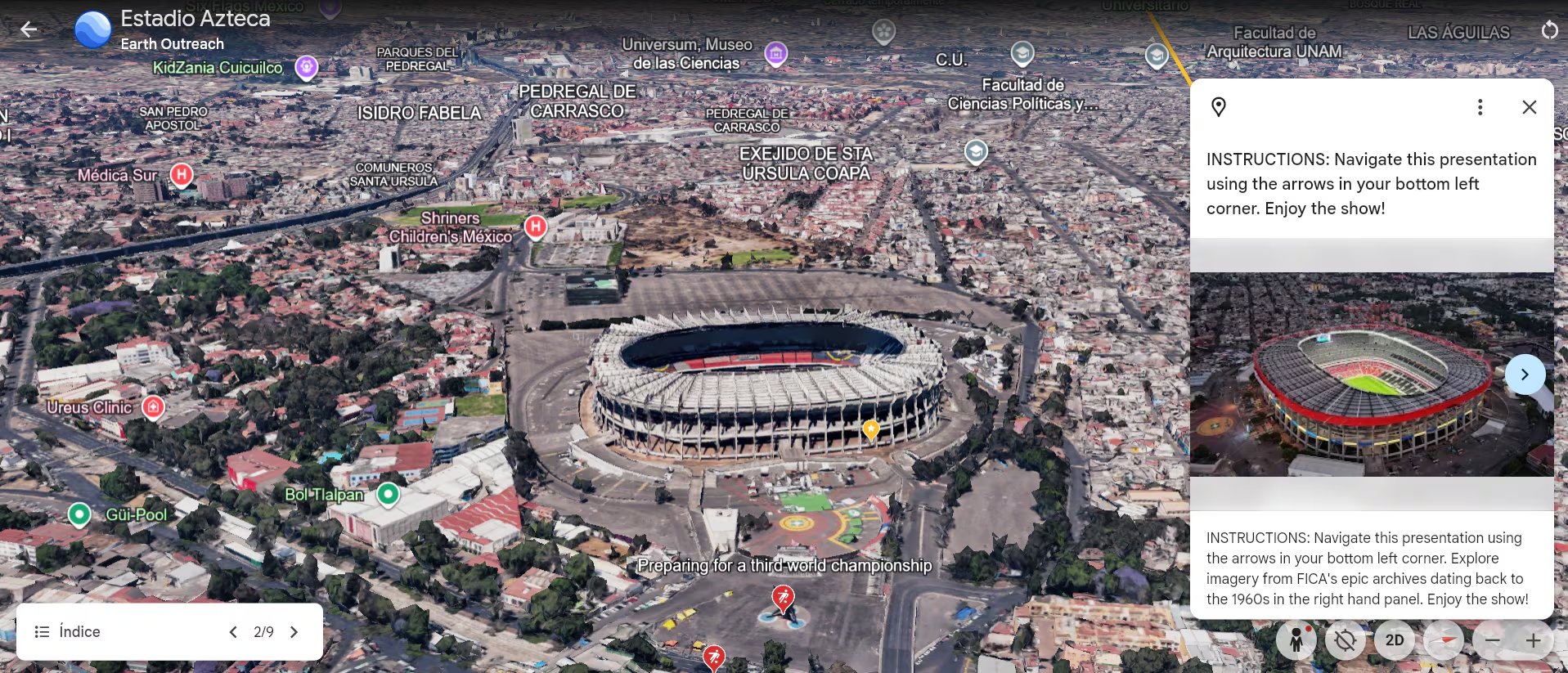 Se accede desde el navegador, sin descargar nada. (Google Earth)