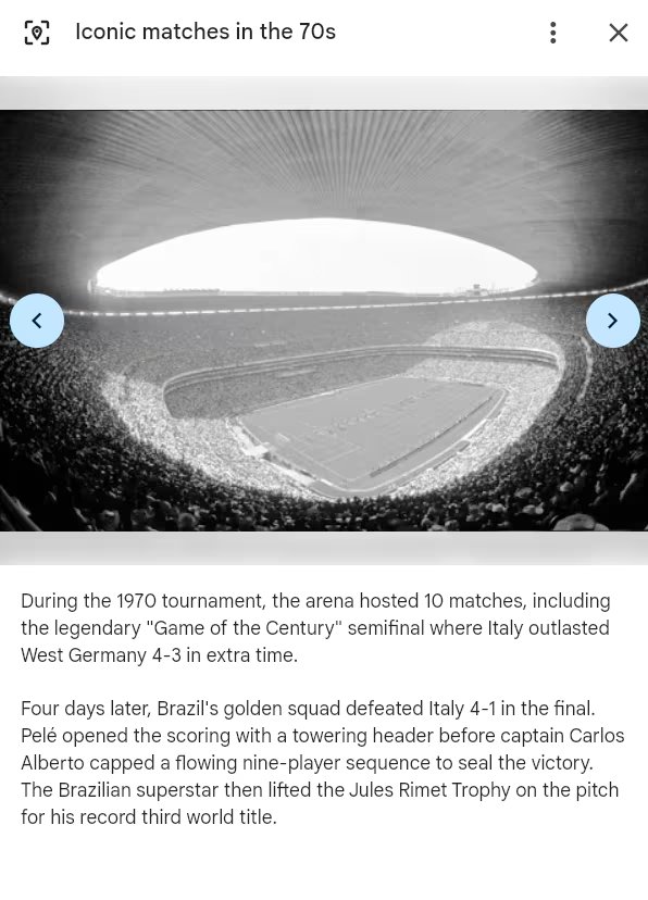 El Estadio Azteca de la Ciudad de México congregó a multitudes durante los históricos partidos del Mundial de Fútbol de 1970. (Google Earth)